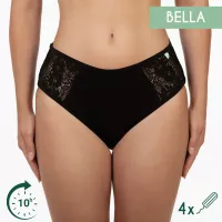Chiloți Menstruali Bella - cu dantelă, stil taietură franțuzească - absorbție moderată și puternică - Negru 4XL