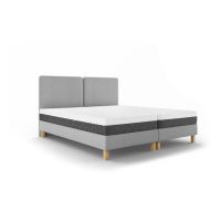 Pat matrimonial 160x200 cm gri deschis tapițat cu somieră Lotus – Mazzini Beds