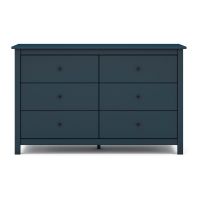 Comodă albastru-închis joasă din lemn masiv de pin 130x80 cm Misti – Marckeric
