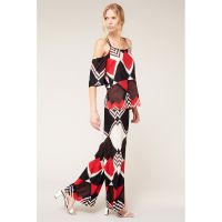 Bluza cu decupaje pe umeri si model geometric