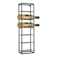 Raft pentru sticle de vin negru pentru perete din metal număr sticle 6 Single – PT LIVING