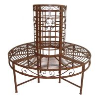 Bancă de grădină din metal negru-maro închis Larissa - Garden Pleasure