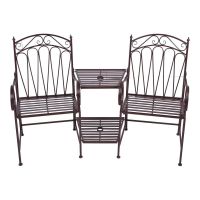 Bancă de grădină din metal negru Rinjani - Garden Pleasure