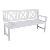 Bancă de grădină din lemn alb Malmö - Garden Pleasure