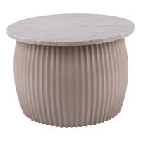 Măsuță de cafea bej rotundă cu blat cu aspect de marmură ø 52 cm Luscious – Leitmotiv