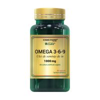 Omega 3-6-9 Ulei seminte de in 1000mg, 60 capsule, Cosmopharm