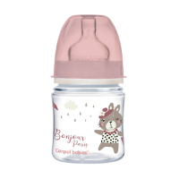 Biberon roz anticolici cu gat larg PP EasyStart Bonjour Paris, 120ml, Canpol babies