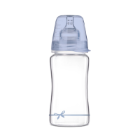 Biberon sticla baieti Diamond Glass Baby Shower, 250ml, LOVI