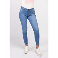 Blugi skinny cu aspect decolorat