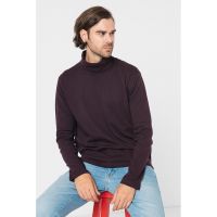 Bluza de bumbac cu guler inalt