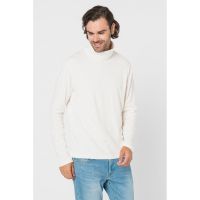 Bluza de bumbac cu guler inalt