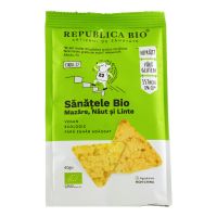 Sanatele bio cu mazare, naut si linte fara gluten, 40g, Republica Bio
