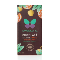Ciocolata cu lapte + mar si portocala, 100g, Sweeteria
