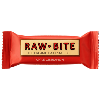 Baton vegan cu mar si scortisoara Apple Cinnamon, 50g, Raw Bite