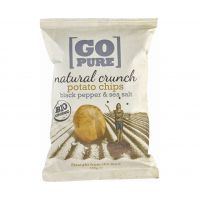 Chipsuri de cartofi cu sare si piper coapte manual fara gluten Bio, 125g, Go Pure