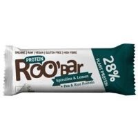 Baton proteic cu spirulina si lamaie raw Bio, 40g, Roobar