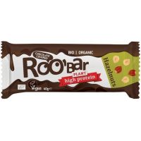 Baton proteic cu alune de padure invelit in ciocolata Bio, 40g, Roobar