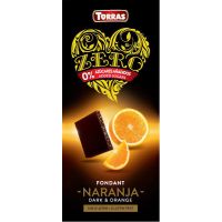 Ciocolata neagra cu portocale fara zahar si gluten, 125g, Torras