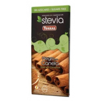 Ciocolata neagra cu scortisoara fara zahar si gluten Stevia, 125g, Torras