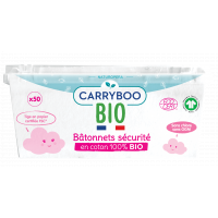 Betisoare cu bumbac securizate pentru bebelusi, 50 bucati, Carryboo