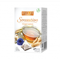 Ceai cu lamaie si ghimbir Sensation, 20 plicuri, Evolet