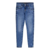 Blugi slim fit cu aspect decolorat