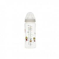 Biberon din sticla borosilicat cu gat larg 3 luni+ Baby, 300ml, Minut