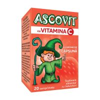 Ascovit cu aroma de capsuni 100 mg, 20 comprimate, Omega Pharma