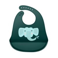 Bavetica din silicon cu buzunar cu model de elefant, 1 bucata, Coccorito