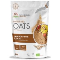 Mic dejun instant bio fara zahar cu ovaz, cacao si unt de alune de padure, 360g, Iswari