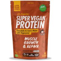 Proteina Super Vegan bio ciocolata si coama de leu cu DigeZyme, 875g, Iswari