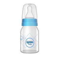 Biberon sticla cu tetina din silicon rotunda, 125ml, Wee Baby