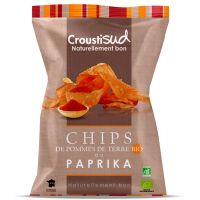 Chipsuri bio din cartofi cu boia, 100g, Croustisud