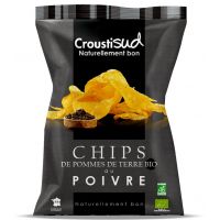 Chipsuri bio din cartofi cu piper, 100g, Croustisud