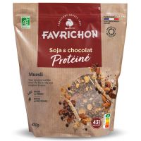 Musli bio cu 43% proteine, soia si ciocolata, 450g, Favrichon