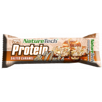 Baton energizant cu caramel sarat si nuci Protein & Nuts, 45g, Nature Tech