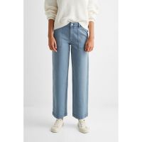 Blugi crop cu croiala ampla Utility