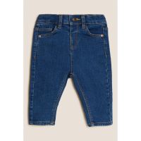 Blugi mom fit cu talie medie