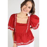 Bluza cu peplum si decolteu patrat