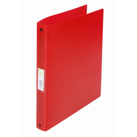 Caiet Mecanic 4 Inele - D25mm, Coperti Flexibile Pp, Q-connect - Rosu Transparent