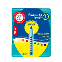 Creion Cerat Griffix, Set 8 Culori, Suport Plastic Reglabil, Cutie Plastic,