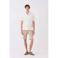 Bermude slim fit din amestec de in