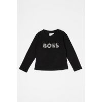 Bluza cu imprimeu logo si decolteu la baza gatului