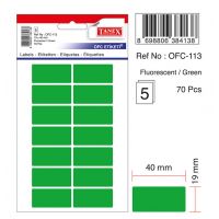 Etichete Autoadezive Color, 19 X 40 Mm, 70 Buc/set, Tanex - Verde Fluorescent