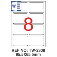 Etichete Albe Autoadezive, Repozitionabile, 8/a4, 95.5 X 65.5mm, 25 Coli/top, Tanex-colturi Rotunji