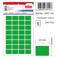 Etichete Autoadezive Color, 16 X 22 Mm, 160 Buc/set, Tanex - Verde Fluorescent