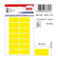 Etichete Autoadezive Color, 19 X 40 Mm, 70 Buc/set, Tanex - Galben Fluorescent