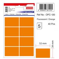 Etichete Autoadezive Color, 34 X 52 Mm, 40 Buc/set, Tanex - Orange Fluorescent