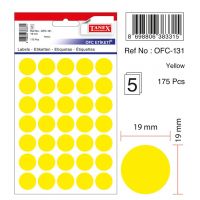 Etichete Autoadezive Color, D19 Mm, 175 Buc/set, Tanex - Galben
