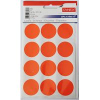 Etichete Autoadezive Color, D32 Mm, 60 Buc/set, Tanex - Orange